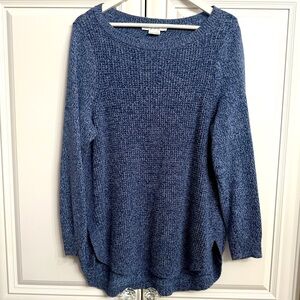 In Every Story Size XL Blue Marled Scoop Neck Long Sleeve Sweater Oversized